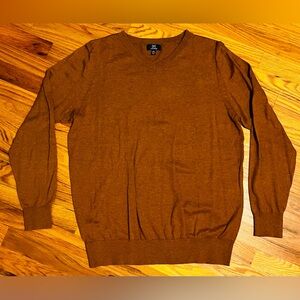 George size M (38-40) cotton blend V-neck caramel color pullover sweater. NWOT